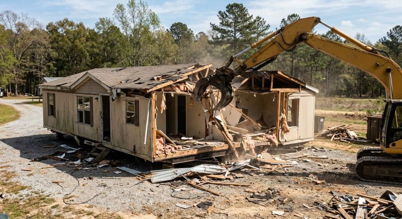 Double Wide Demolition in Houston, TX